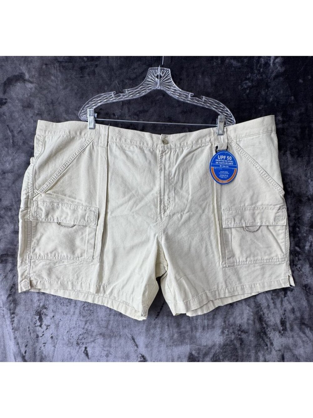 Columbia PFG Cargo Shorts Mens 4X Beige UPF 50 Omni-shade NWT